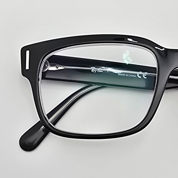 *SOLD* Ray-Ban RB5388 2034 Jeffrey Black on Transparent Eyeglasses Frame w/ Case - Picture 13 of 16